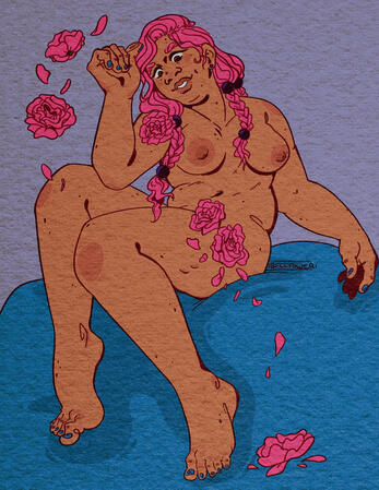 A pinup of Yasuho Hirose from Jojo&#39;s Bizarre Adventure: Jojolion.